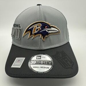 New Era 39THIRTY Baltimore Ravens Super Bowl XLVII Trophy Collection Hat S/M Gra